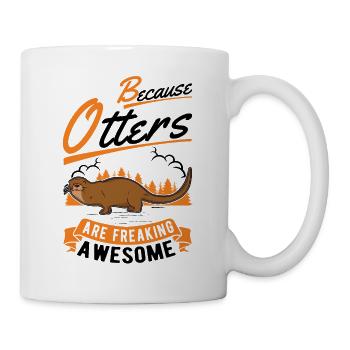 Otter Geschenk Fischotter Seeotter - Tasse - Weiß - Rechts