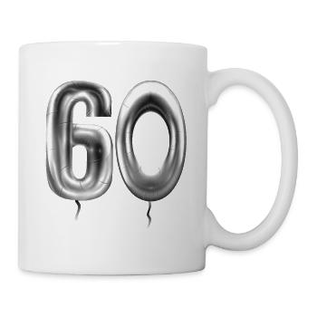 60. Geburtstag Ballons Geburtstagsballons 60 Jahre - Tasse - Weiß - Rechts