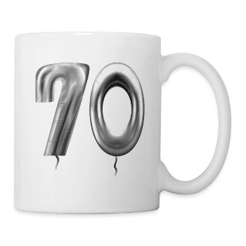 70. Geburtstag Ballons Geburtstagsballons 70 Jahre - Tasse - Weiß - Rechts
