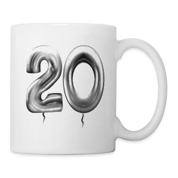 20th birthday balloons birthday balloons 20 years - Mug - white - Right