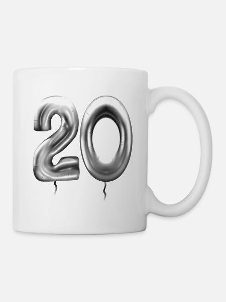 20. Geburtstag Ballons Geburtstagsballons 20 Jahre - Tasse - Weiß