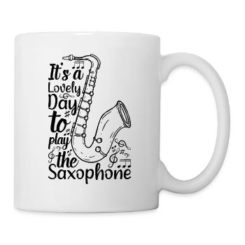C’est une belle journée pour jouer du saxophone - Saxophon - Mug blanc - blanc - Droite