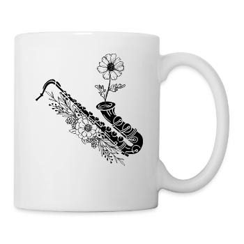 Saxophone With Flower Saxophonist Saxophone Player - Mug - white - Right