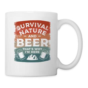 Survival Nature et Bière C’est pourquoi je suis ici - Mug blanc - blanc - Droite