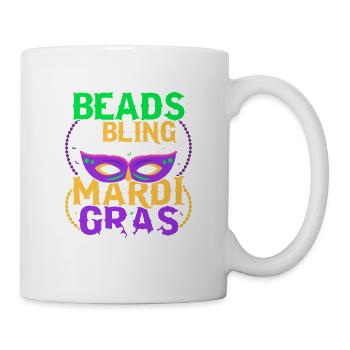 Beads & Bling It's A Mardi Gras Thing Mask Parade - Mug - white - Right