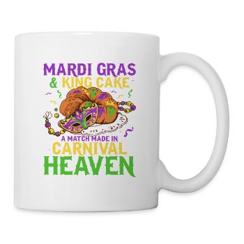 Mardi Gras & King Cake Match Made Carnival Heaven - Mug - white - Right