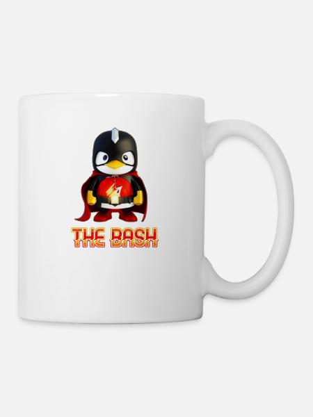 The Bash Penguin Superhero for Linux Coder and - Tasse - Weiß