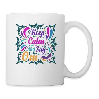 Keep Calm and Say OM Yoga - Tasse - Weiß - Rechts