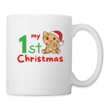 Chat de Noël Chats mon 1er Noël - Mug blanc - blanc - Droite