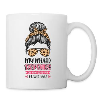 My mood depends on how good my curls look. - Mug - white - Right