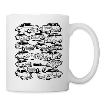 Autos Oldtimer PKW Fahrzeug Automobil Führerschein - Tasse - Weiß - Rechts