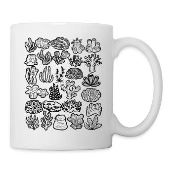 Coral Doodle Récif corallien Récif d’eau de mer - Mug blanc - blanc - Droite