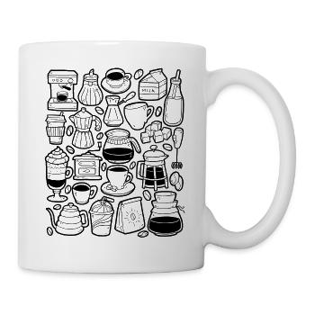 Coffee Bean Barista Cappuccino Latte Coffeeshop - Mug - white - Right