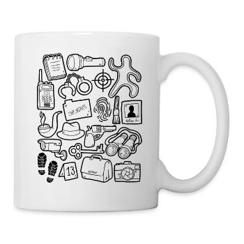 Detective Doodle Trail Evidence Detective Agency Case - Mug blanc - blanc - Droite