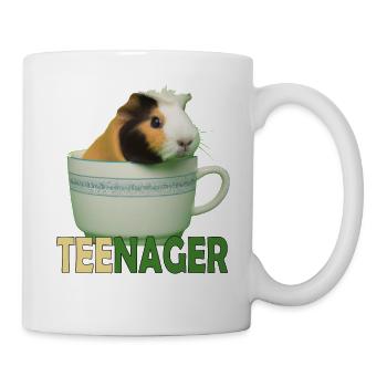 teenager, Merrschweinchen, witzige Wortspiel - Tasse - Weiß - Rechts