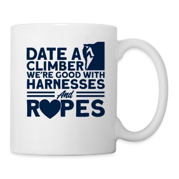 Kletterer kann gut mit Seilen umgehen Felsklettern - Tasse - Weiß - Rechts