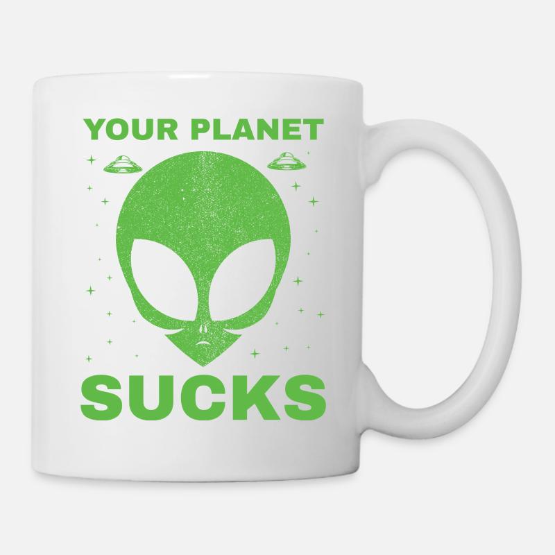 Alien, UFO, UAP, Space, Weltraum Flugobjekt - Tasse - Weiß