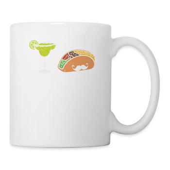 Lustige Taco Schnurrbart Margarita mit Limette - Tasse - Weiß - Rechts