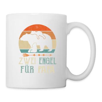 Zwei Engel für Bär Papa Baby Papa's Vatertag - Tasse - Weiß - Rechts