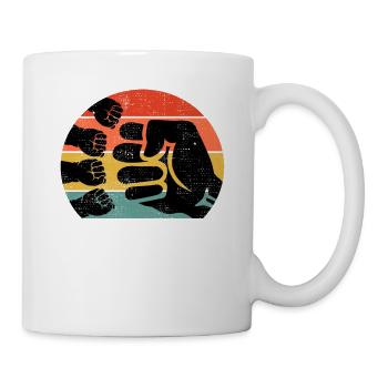 Vier Hände für Papa Baby Vatertagsgeschenk - Tasse - Weiß - Rechts
