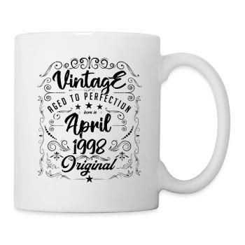 Vintage born in April 1998. Birthday April. - Mug - white - Right