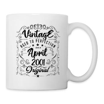 Vintage Né(e) en Avril 2001. anniversaire avril. - Mug blanc - blanc - Droite