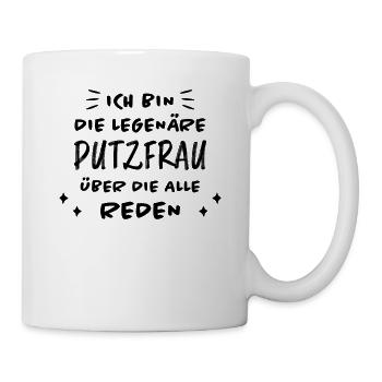 Putzfrau Haushalt Spruch Reinigungskraft Geschenk - Tasse - Weiß - Rechts