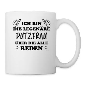 Putzfrau Haushalt Spruch Reinigungskraft Geschenk - Tasse - Weiß - Rechts