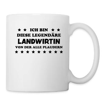 Landwirtin Witz Spruch Traktor Landwirtin Geschenk - Tasse - Weiß - Rechts