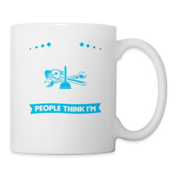 Je suis plombier Je ne suis pas drôle Je suis juste - Mug blanc - blanc - Droite