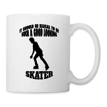 Rollschuh Geschenk skaten Inliner Inline Skater - Tasse - Weiß - Rechts