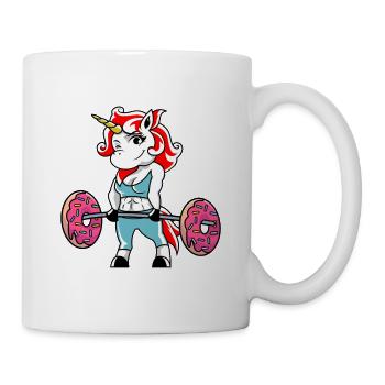 Einhorn Kreuzheben - Tasse - Weiß - Rechts