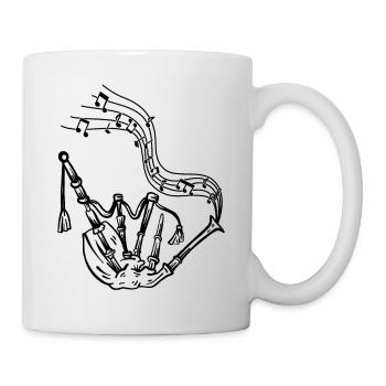 Bagpipe With Music Notes Bagpipe Musician Bagpiper - Tasse - Weiß - Rechts