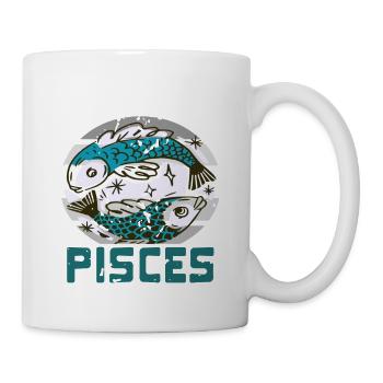 It's Because I'm A PISCES Retro Funny Astrology - Mug - white - Right