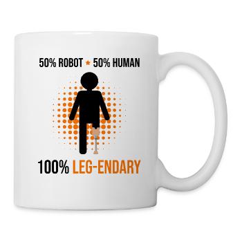 Beinprothesendesign und Beinprothesen - Tasse - Weiß - Rechts