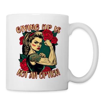 Giving up is not an option strong woman - Mug - white - Right