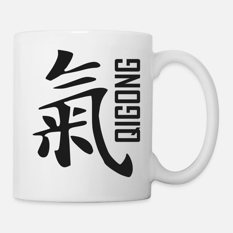 qigong chinesisches zeichen schwarz - Tasse - Weiß