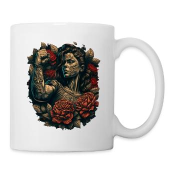 Strong Woman Mother Roses Mother's Day Gift - Mug - white - Right