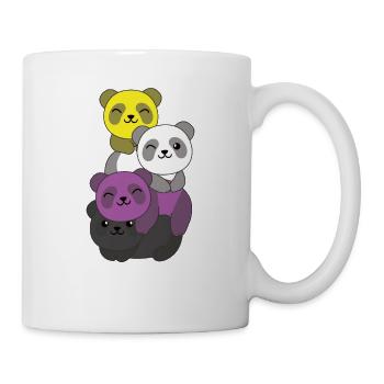 Nonbinary Flag Pride LGBTQ süßer Panda Haufen - Tasse - Weiß - Rechts