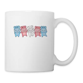 Drapeau transgenre Fierté LGBTQ Mignon Hippopotame - Mug blanc - blanc - Droite