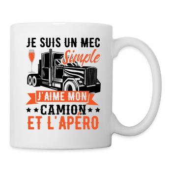 Camion Humour Routier - Mug blanc - blanc - Droite