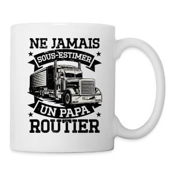 Papa Routier Poids Lourd - Mug blanc - blanc - Droite