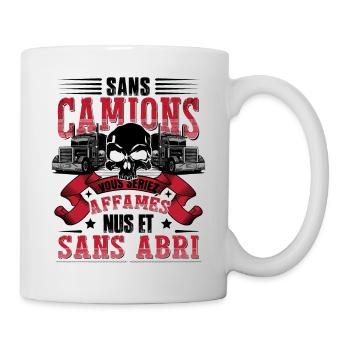 Camion Humour Poids Lourd Cadeau - Mug blanc - blanc - Droite
