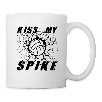 Kiss My Spike volley-ball en détresse Design cadeau - Mug blanc - blanc - Droite