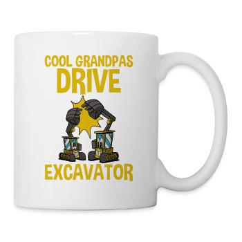 Cool Grandpas Drive Excavator 2 - Tasse - Weiß - Rechts