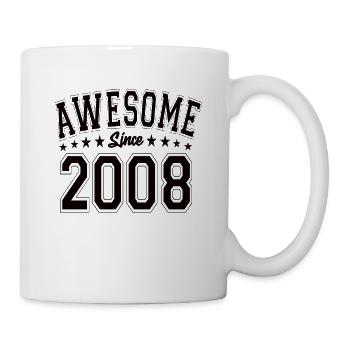 Awesome Since 2008 Geburtstag 2008 Vintage 2008 - Tasse - Weiß - Rechts