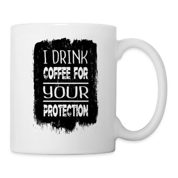 coffee cup roastedbeans milk morning present idea - Tasse - Weiß - Rechts