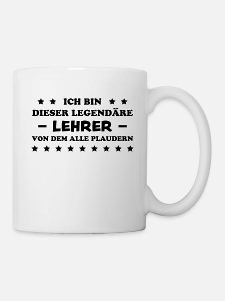 Lehrer Lustige Spruch Unterricht Lehrer Geschenk - Tasse - Weiß