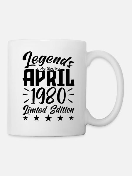 Geboren 1980 Geburtstagsgeschenk 1980 - Tasse - Weiß