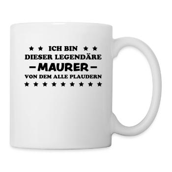 Maurer Lustiger Spruch Baustelle Maurer Geschenk - Tasse - Weiß - Rechts